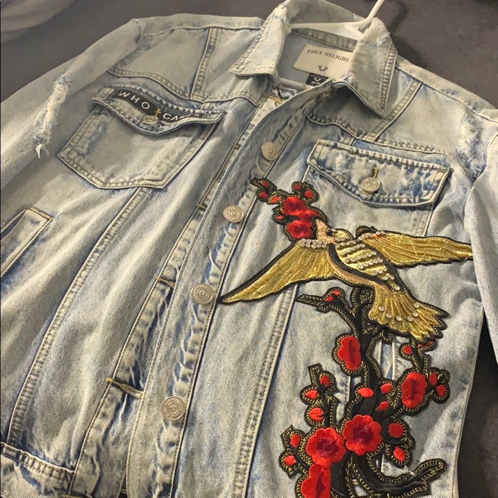 True Religion Trucker Embroidered Jacket